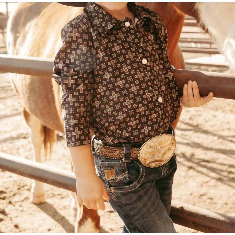 NEW STERLING KREEK mini button up shirt in red cloud